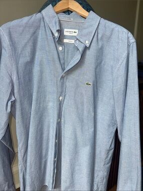 Lacoste Men’s SLIM FIT Light Blue Oxford Button-Down Shirt
